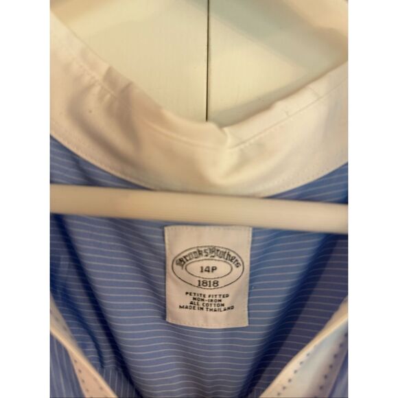 Brooks Brothers NWT blue and white striped button down 14p - Picture 4 of 9